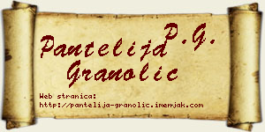 Pantelija Granolić vizit kartica